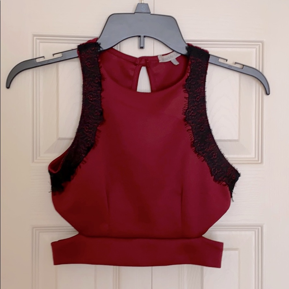 Red crop top